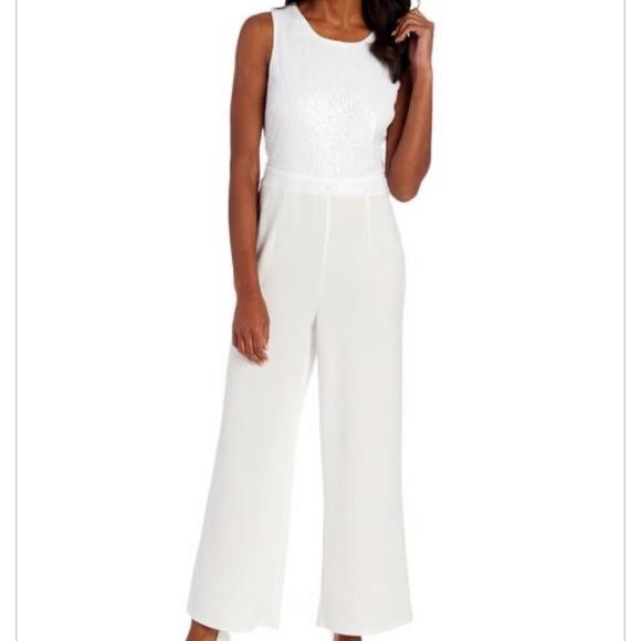 tahari white jumpsuit